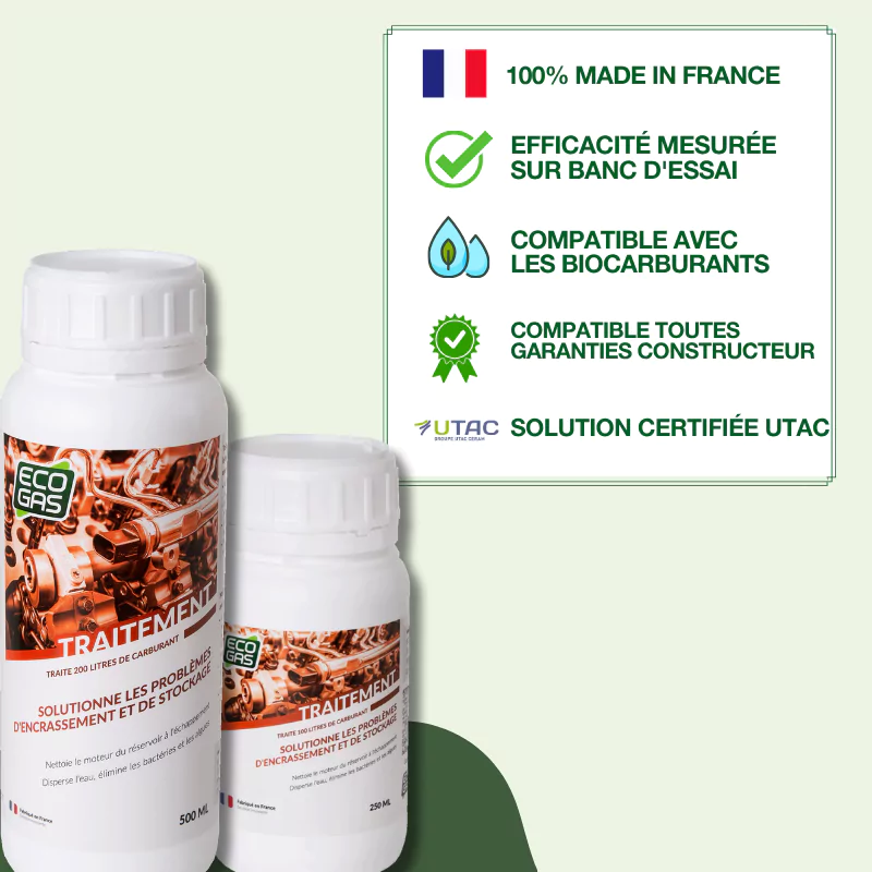Additif ECO GAS traitement pour les moteurs et les carburants